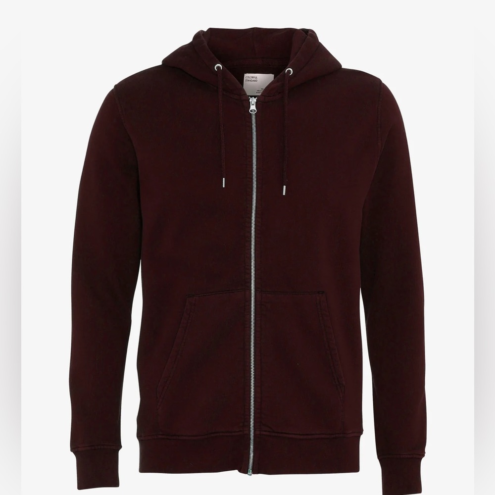 Colorful Standard oxblood zip up hoodie, like new!